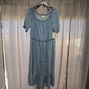 Style & Co. Blue Denim Midi Dress